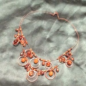 💕Double strand rose gold tone beaded necklace